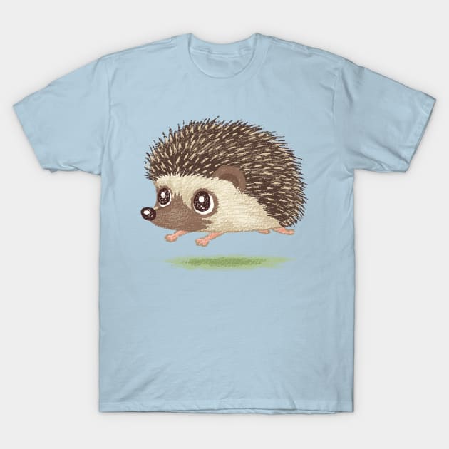 Hedgehog running T-Shirt by sanogawa